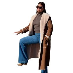 Gail Simmons Top Chef S22 Brown Shearling Coat