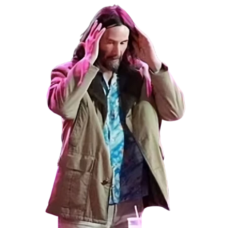 Keanu Reeves Beige Shearling Coat