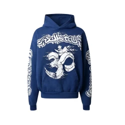 Hellstar Blue Graphic Pullover Hoodie
