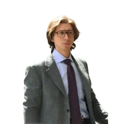 House of Gucci Adam Driver Grey Coat