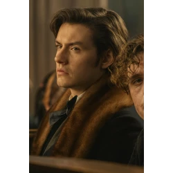 House of Guinness James Norton Black Fur Coat