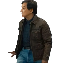 Jackie Chan The Shadow’s Edge Brown Leather Jacket