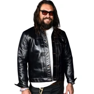 Jason Momoa CinemaCon Black Leather Jacket