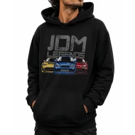 JDM Legends Cars Black Pullover Hoodie