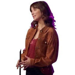 Jingle Bell Love Michelle Morgan Brown Cropped Jacket