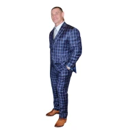 John Cena Blue Plaid Two-Piece Suit