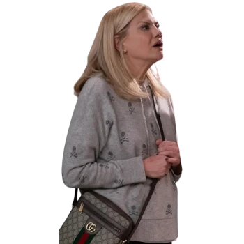 Kristen Johnston Leanne Carol Gray Skull Hoodie Subtle TV Style with Everyday Wearability