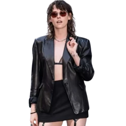Kristen Stewart Love Lies Bleeding Leather Blazer Kristen Stewart Love Lies Bleeding Leather Blazer