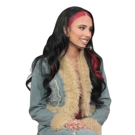 Kylie Cantrall Blue Fox Fur Cropped Denim Jacket