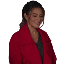Maria Menounos Christmas at Plumhill Manor Red Trench Coat