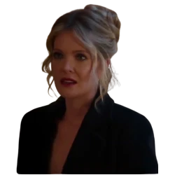 Meghann Fahy Drop 2025 Violet Black Coat