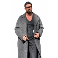 Michele Morrone Grey Wool Coat 2026