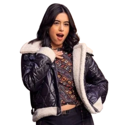 Never Have I Ever S04 Blair Quan Black Quilted Shearling Jacket Never Have I Ever S04 Blair Quan Black Quilted Shearling Jacket