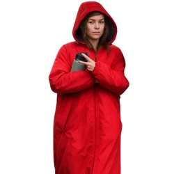 New York City Milly Alcock Red Hooded Coat New York City Milly Alcock Red Hooded Coat