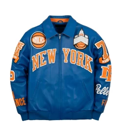 New York Knicks Pelle Pelle Blue Leather Jacket