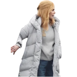 Nicole Kidman Babygirl White Long Puffer Coat