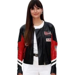 Nina Dobrev Paris Olympics 2024 Leather Jacket