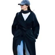 NYC SoHo Kendall Jenner Black Wool Coat