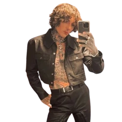 Oli Sykes Brit Awards Black Leather Jacket