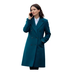 Patience Laura Fraser Blue Wool Coat