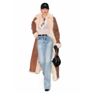  Rita Ora LA 2026 Brown Suede Leather Coat