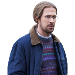 Ryan Gosling SNL Papyrus 2 Blue Quilted Jacket Ryan Gosling SNL Papyrus 2 Blue Quilted Jacket