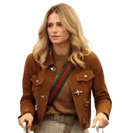 Street Style 2026 Michelle Hunziker Brown Jacket