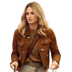 Street Style 2026 Michelle Hunziker Brown Jacket
