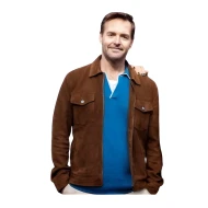 Sunny Nights Will Forte Suede Leather Jacket