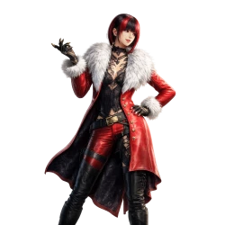 Tekken 8 Anna Williams Red Fur Wool Coat