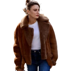 The Family Serenay Sarikaya Brown Leather Jacket The Family Serenay Sarikaya Brown Leather Jacket