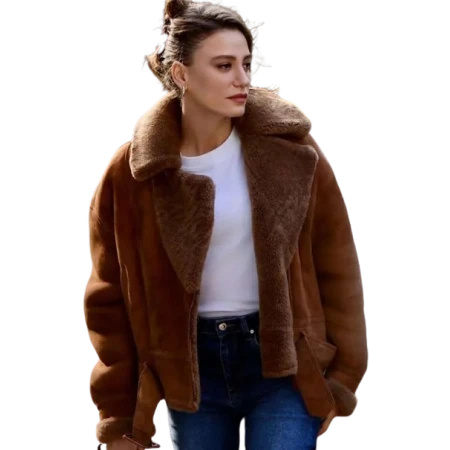 The Family Serenay Sarikaya Brown Leather Jacket