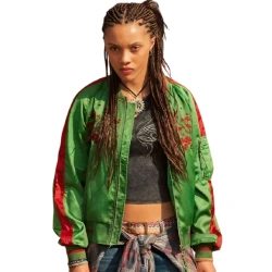 The Iris Affair Meréana Tomlinson Green Bomber Jacket The Iris Affair Meréana Tomlinson Green Bomber Jacket