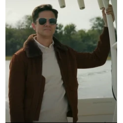 The Waterfront Topher Grace Brown Shearling Jacket