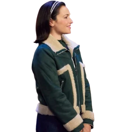 Trading Up Christmas Italia Ricci Green Shearling Jacket