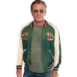 Tudum 2025 Daniel Craig Bomber Satin Jacket Tudum 2025 Daniel Craig Bomber Satin Jacket