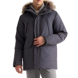 Winter Parka Jacket with Fur Hood Charcoal Grey Winter Parka Jacket with Fur Hood Charcoal Grey