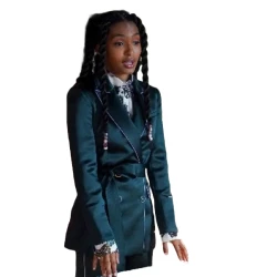 Yara Shahidi Grown-ish S04 Satin Green Blazer