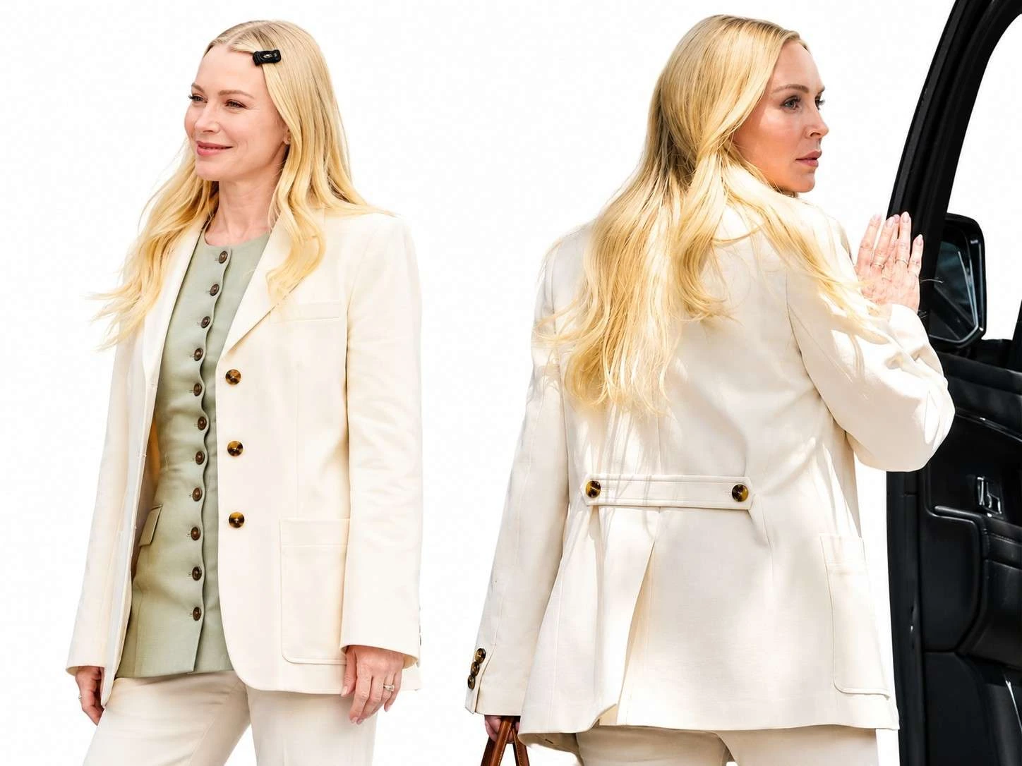 Violet Lockhart wearing the Off-White Blazer in Count Me Lies 2026