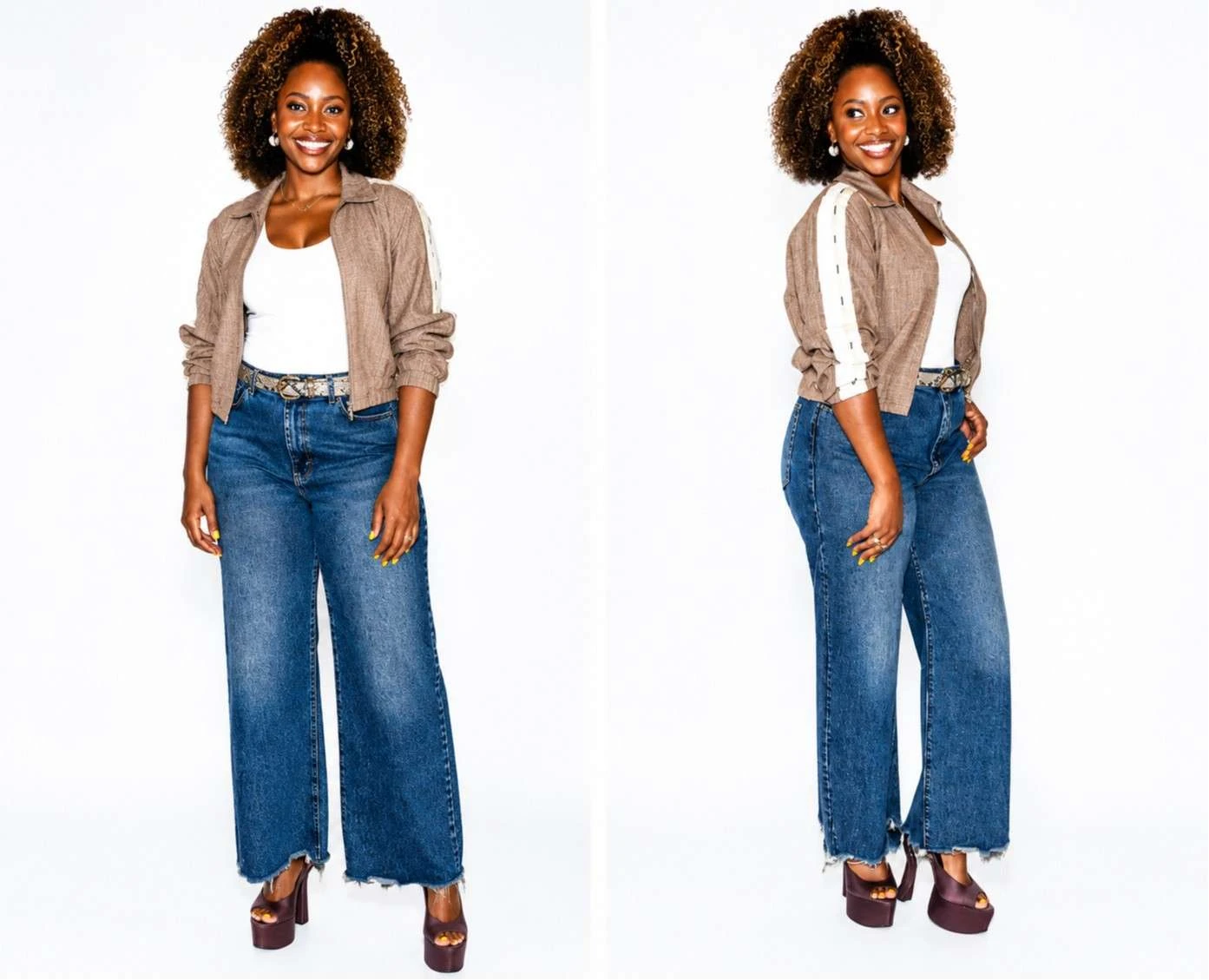Teyonah Parris Taupe Cropped Jacket