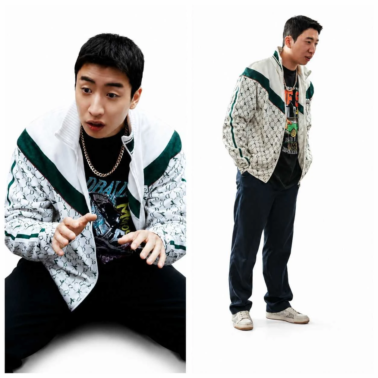 Yoo Su-bin Weak Hero Class 2 White Printed Track Jacket