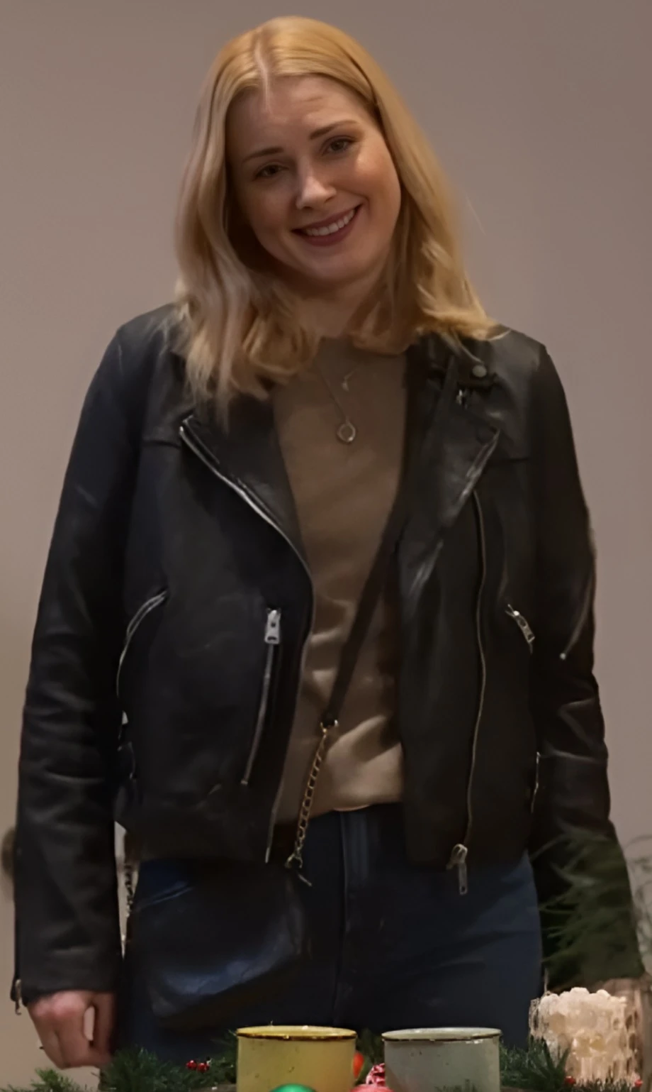Alexandra Breckenridge Classic Black Leather Moto Jacket