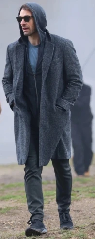 Charlie Cox Daredevil Born Again Grey Coat Charlie Cox Daredevil Born Again Grey Coat