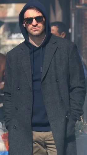 Charlie Cox Daredevil Born Again Grey Coat Charlie Cox Daredevil Born Again Grey Coat
