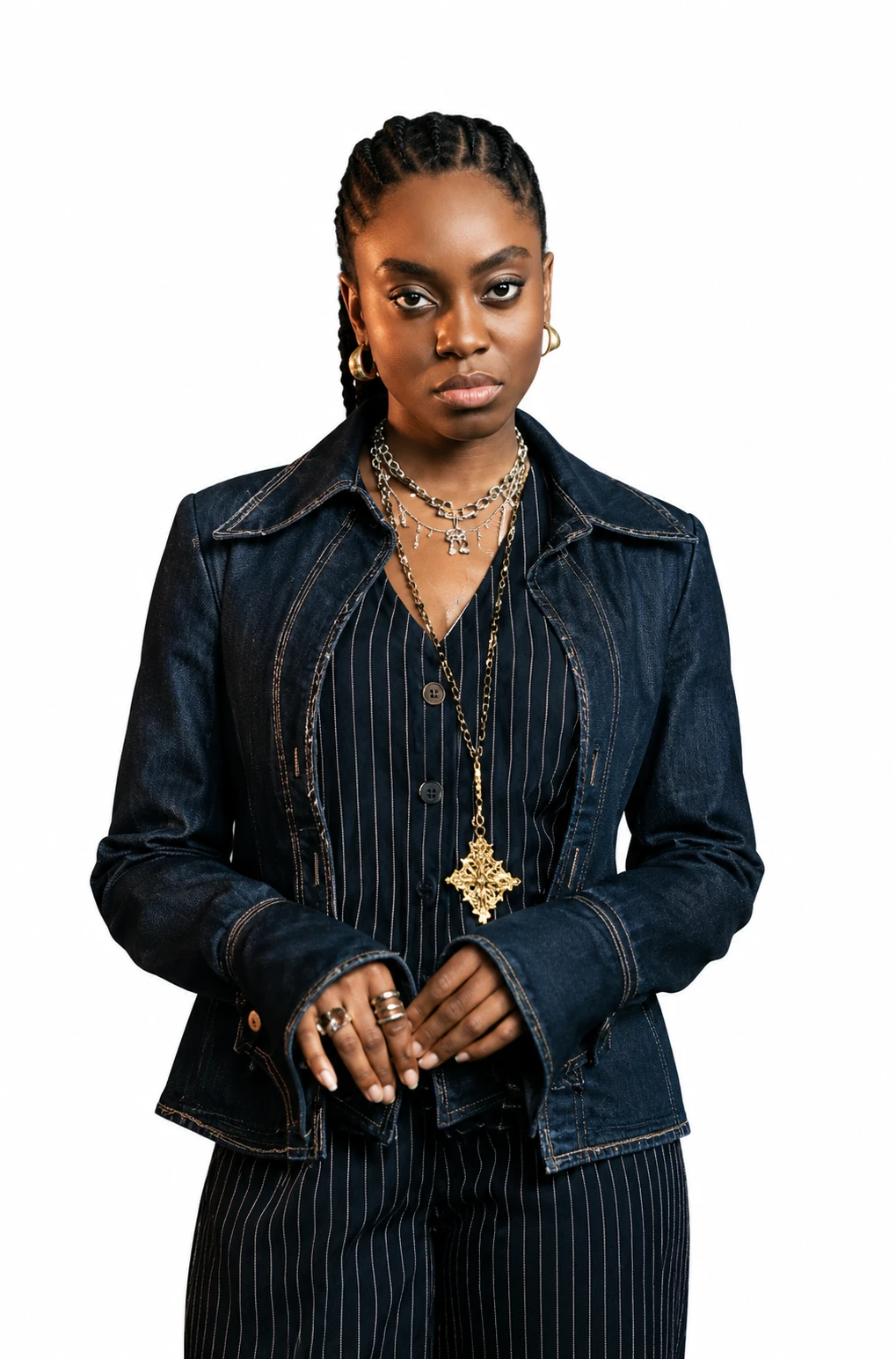 Anita-Joy Uwajeh Fightland 2026 Blue Denim Jacket for Women