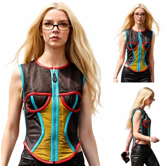 Anya Taylor-Joy Wearing F1 Japanese Grand Prix 2026 Leather Vest