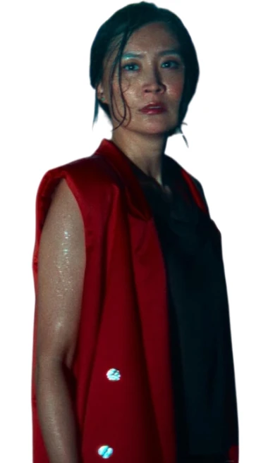 Fala Chen Red Long Vest Coat