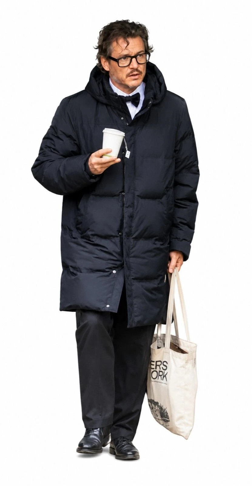 Behemoth! 2026 Pedro Pascal Black Puffer Coat Pedro Pascal wearing the Behemoth! 2026 Black Puffer Coat