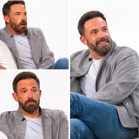 Ben Affleck Grey Suede Leather Bomber Jacket