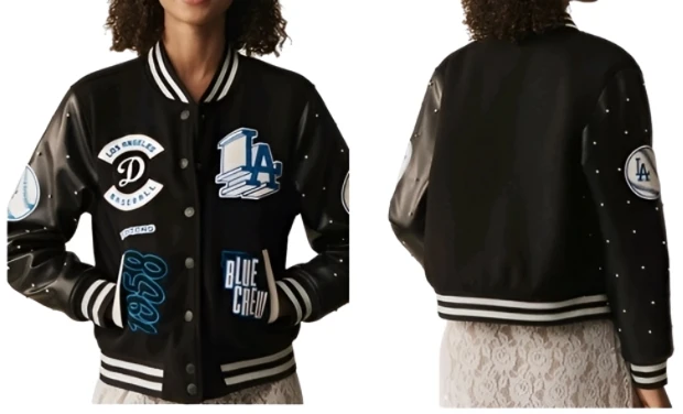 Blue Crew Black Varsity Jacket Blue Crew Black Varsity Jacket